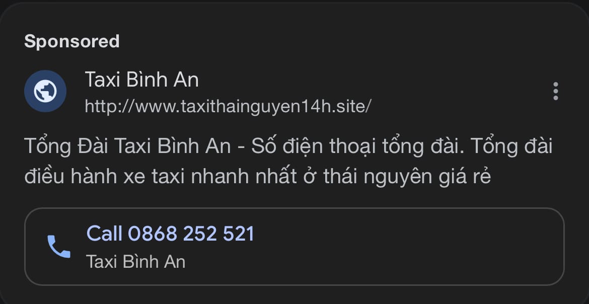 Giả mạo xe Taxi Bình An