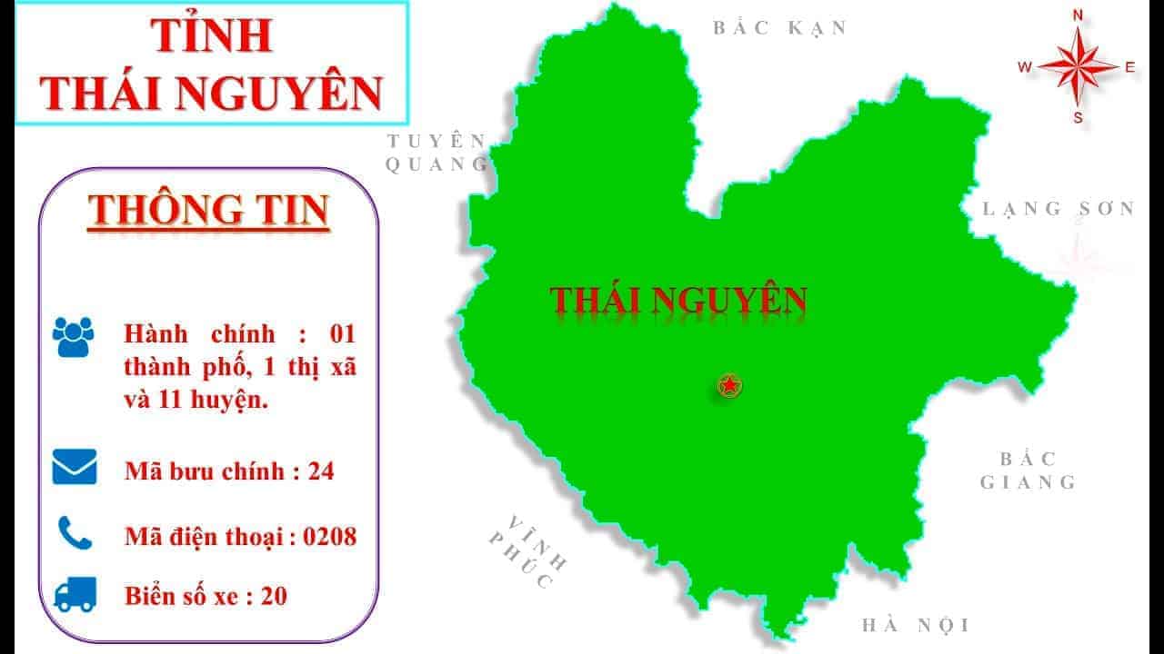 Bản đồ vị trí Tỉnh Thái Nguyên